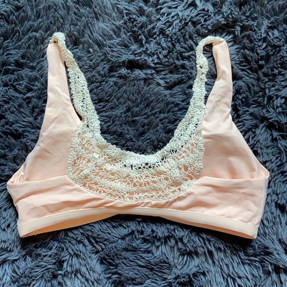 L*SPACE PEACH CROCHET SWIM TOP - Picture 3 of 5
